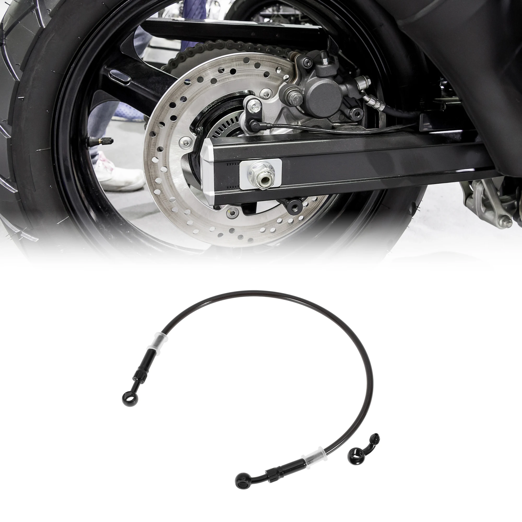 

Motoforti 60 см мотоциклетный тормозной шланг сцепления, нейлоновая проволока из нержавеющей стали, оплетка из искусственной кожи