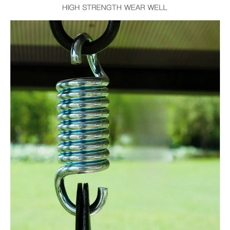 سرير متأرجح معلق يعمل بالطاقة الشمسية LED مقاوم للماء من سبائك الألومنيوم للفناء لسرير نهاري خارجيين مع مظلة وأضواء شمسية #6