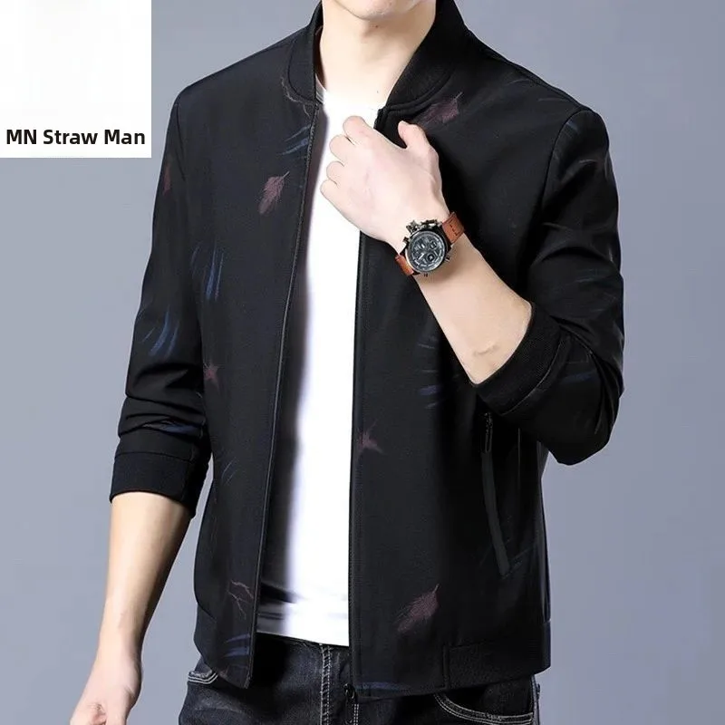 

Повседневное мужское бейсбольное пальто Jaet, весенне-осеннее модное пальто из полиэстера с подкладкой Fce, длинное пальто на молнии с защитой от ветра