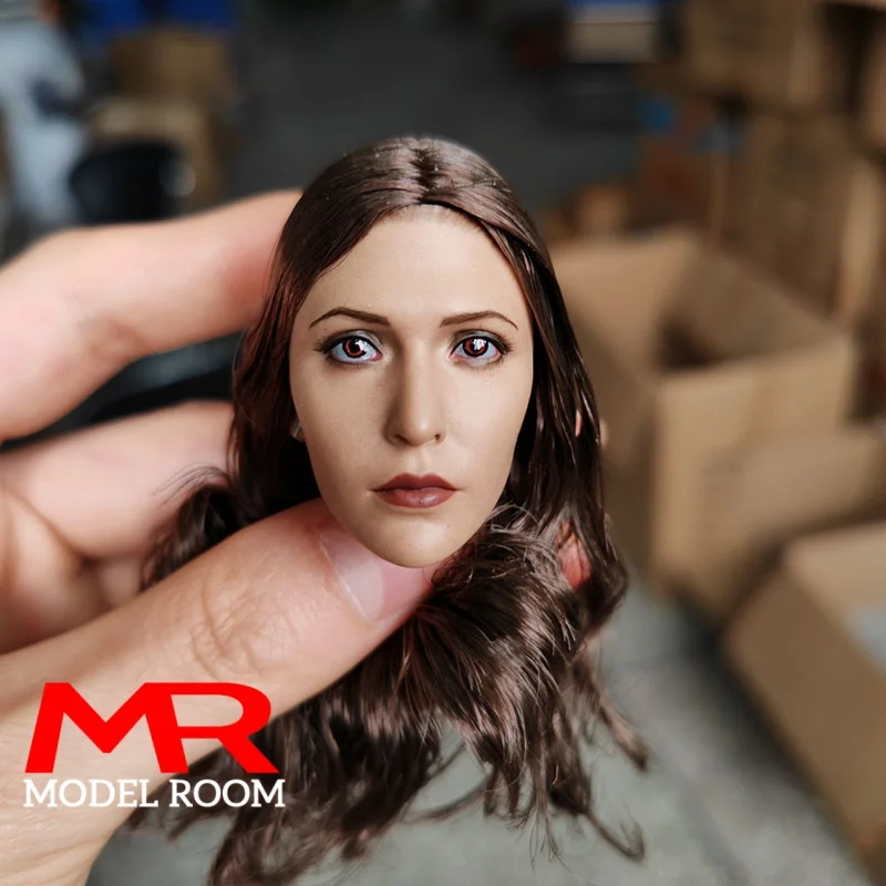 Figura de acción de soldado femenino de 12 pulgadas, modelo tallado de cabeza de ojos rojos, escala 1/6, Angry Elizabeth OlsenHead esculpido