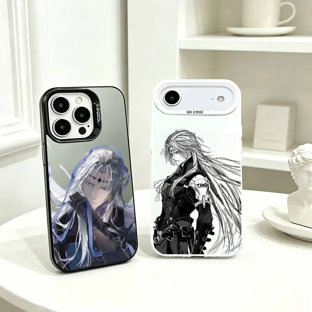 

Wuthering Waves Calcharo Phone Case For iPhone 17,16,15,14,13,12,11 Plus,Pro Max,XS,Grey Colorful Plated Inside Cover