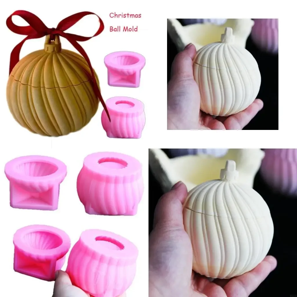 

Christmas Sphere Jar Silicone Mould for Plasters Concrete Crafting Holiday Decorations and Gift Making 87HA