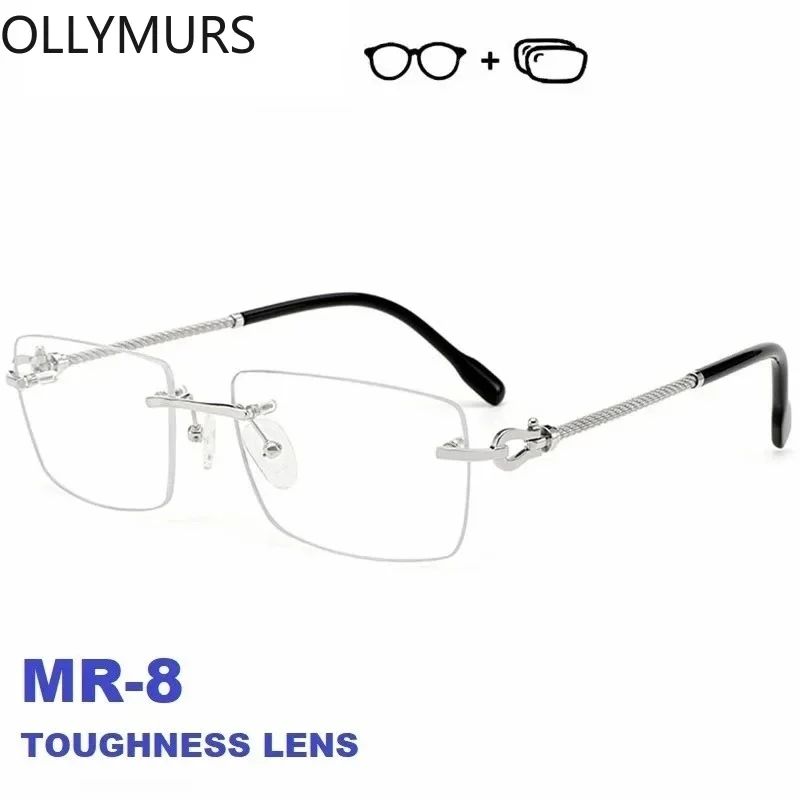 

Очки OLLYMURS для коррекции зрения, прогрессивные, для близорукости, без оправы, из чистого титана, с оптическими линзами по рецепту
