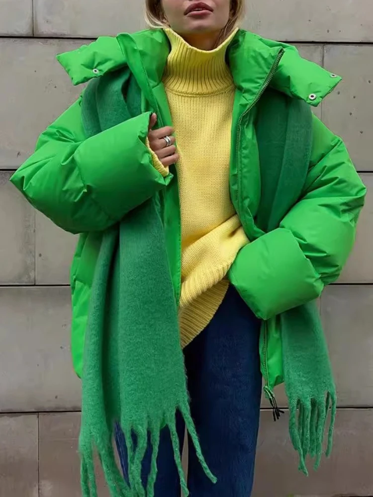 เสื้อโค้ทผู้หญิงแบบมีซิป คอตั้ง ถอดหมวกได้ ผ้าหนา อุ่น แขนยาว เหมาะสำหรับฤดูหนาว สไตล์ลำลอง