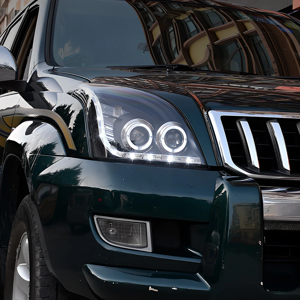 Car Head Lamps for Prado 2004-2009 LED Auto Headlight Assembly Upgrade Angel Eyes Projector Lens Dynamic Light Accessories