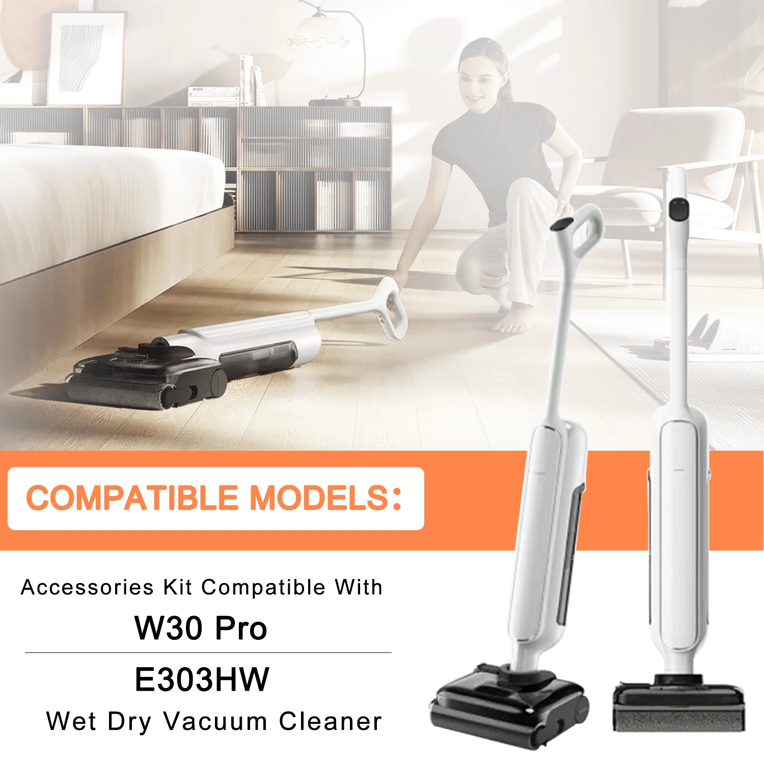 For Xiaomi Truclean W30 Pro/E303HW Wet Dry Vacuum Cleaner Robot Accessories Main Roller Brush HEPA Filter Replacement Parts