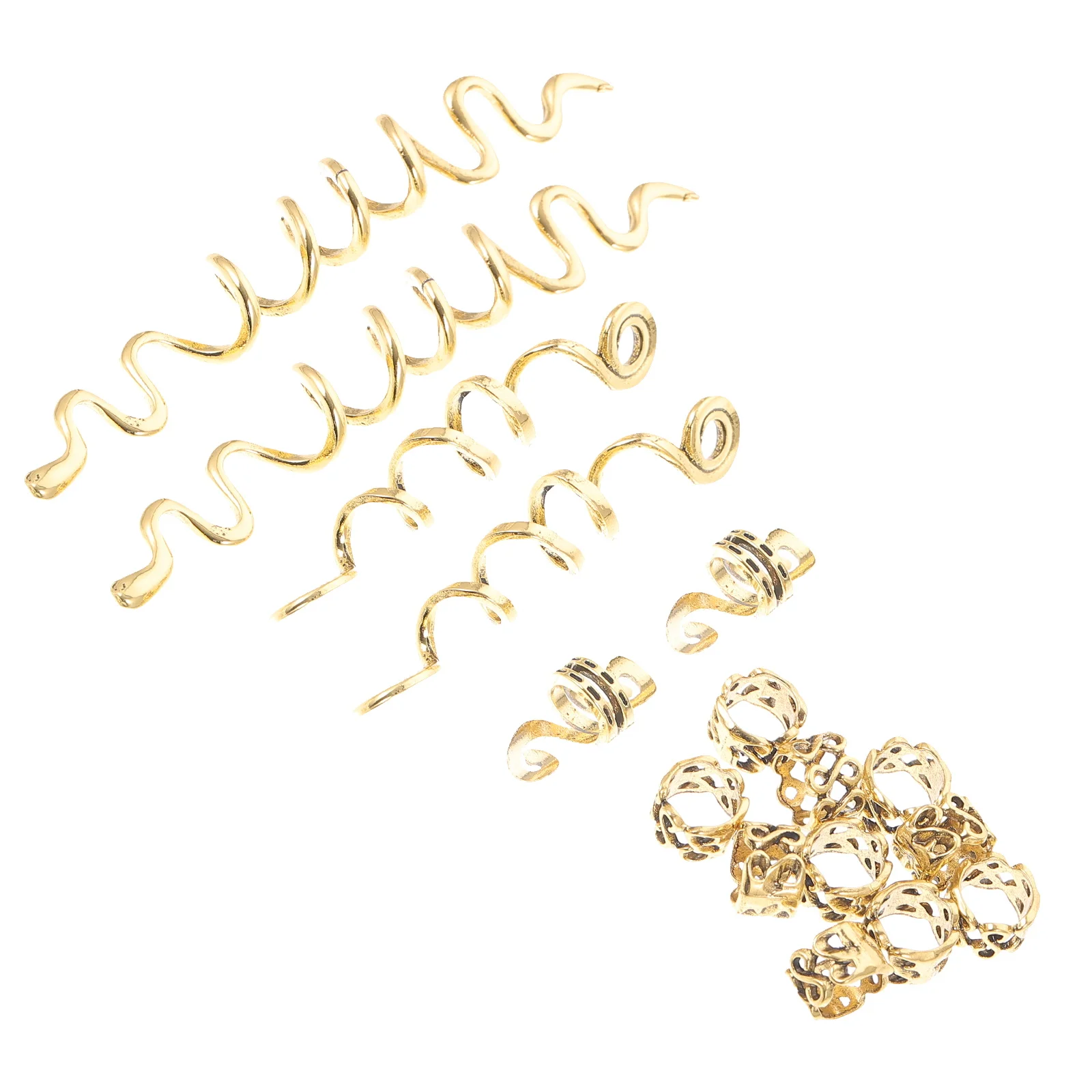 

16 Pcs Hair Accessories Zinc Alloy Adjustable Rings for Dreadlocks Braids Spiral Hair Decor DIY Cuffs European Style