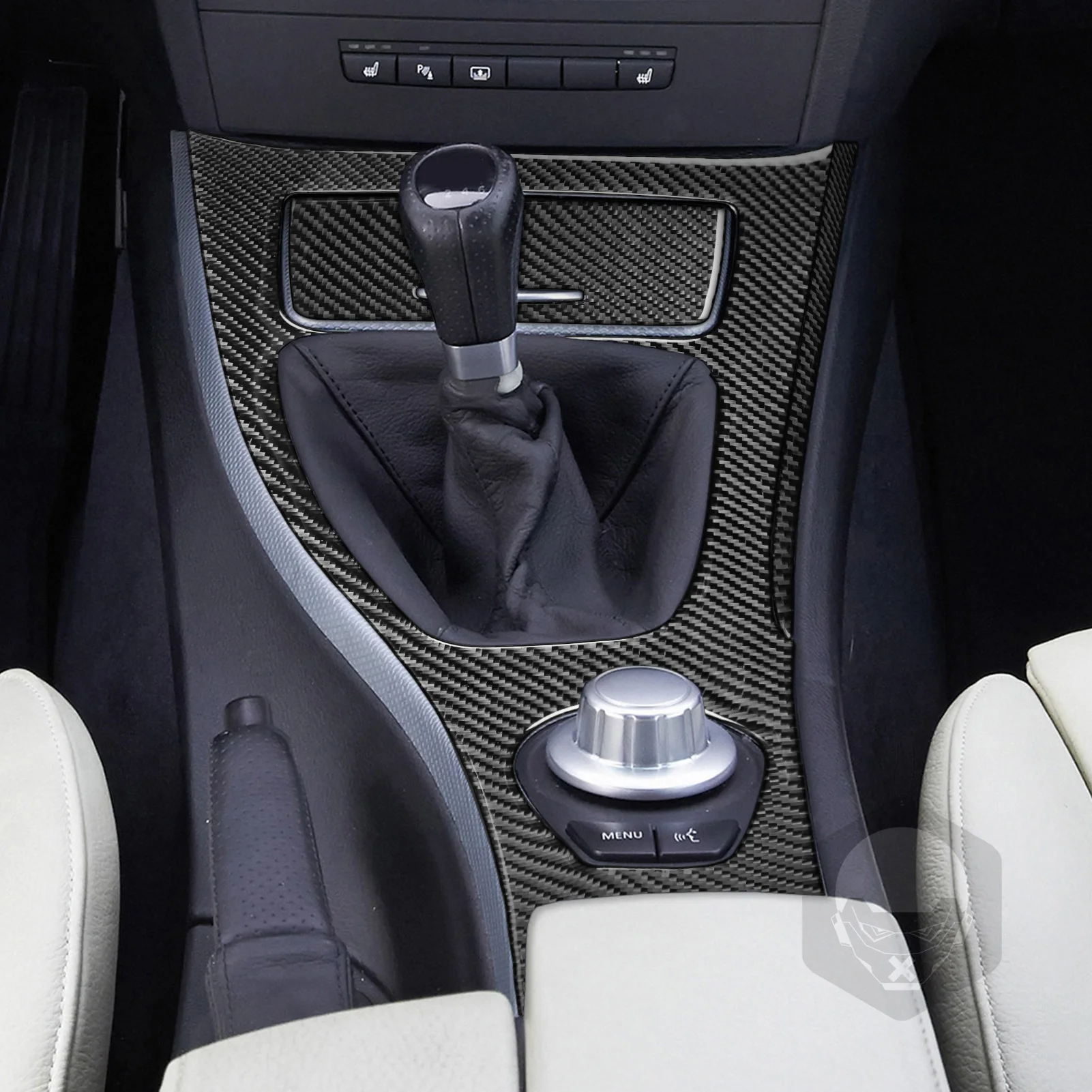 For BMW 3 Series E90 2006-2008 Carbon Fiber Central control Gear Shift ashtray panel Car Interior Accessories Decorative Sticker