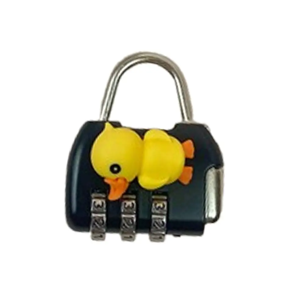 Security Code Resettable 3 Digit Password Padlock Sturdy Safe Cartoon Mini Lock Alloy Cute Drawer Cabinet Padlock Travel