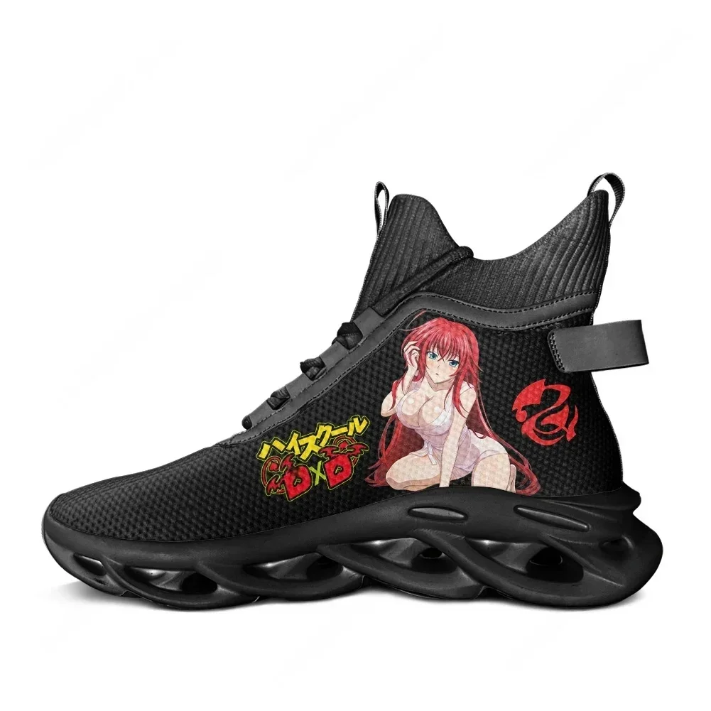 

Кроссовки High School DxD Rias Gremory, высокие, с мультяшным принтом, для мужчин, женщин и подростков, удобные, на шнуровке, сетчатая обувь, индивидуальный дизайн