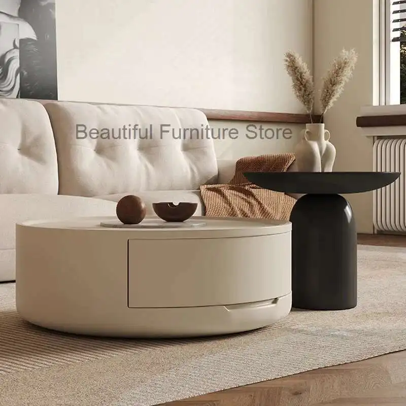 

European Wooden Coffee Table Round Indoor Creative Bedroom White Center Table Corner Living Room Couch Tisch Nordic Furniture