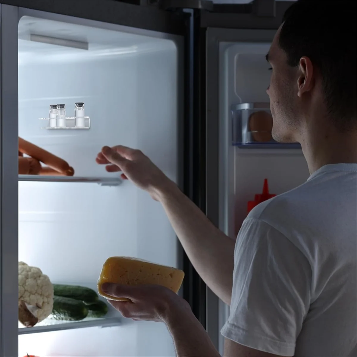 

AM38M Acrylic Insulin Vial Holder for Refrigerator - Wall-Mounted Storage Compatible with U-100 Vials, 24mm Diameter