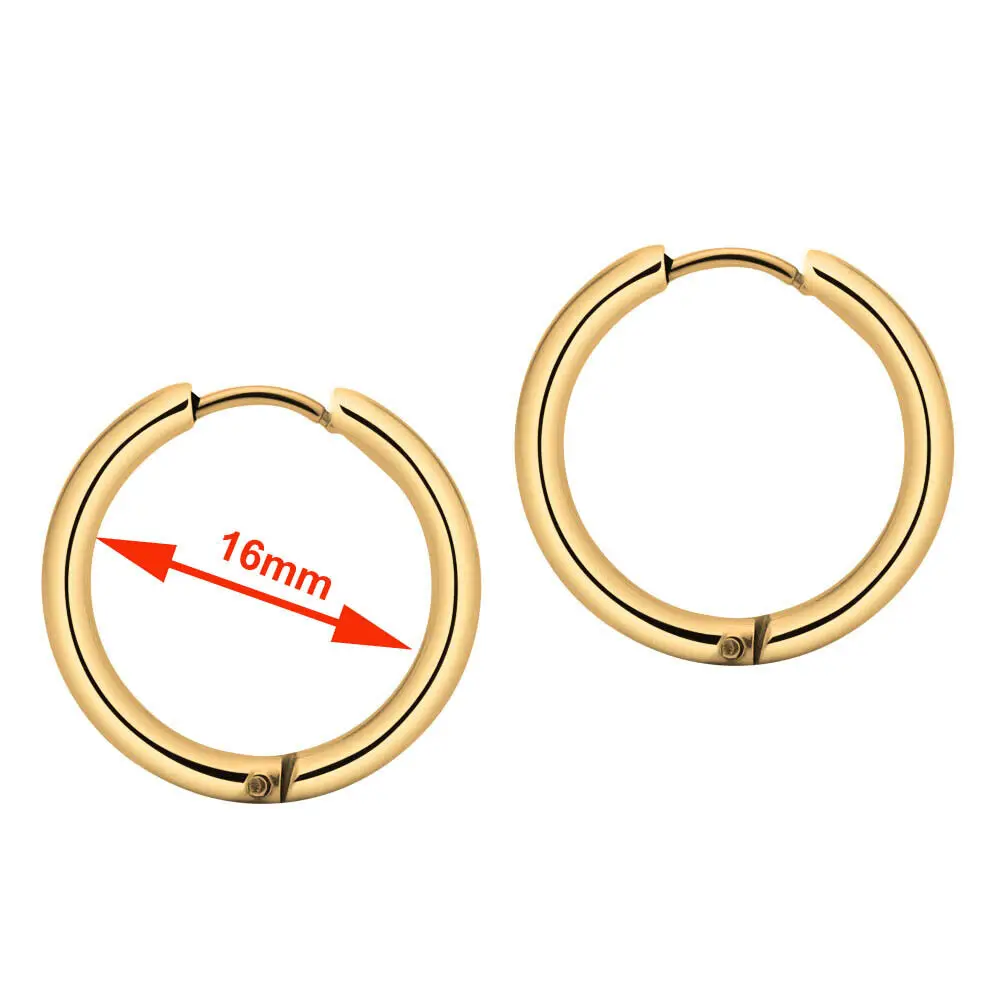 20pcs Stainless Steel Small Hoops Earring Piercing Ear Cartilage 2.5x16mm Women Men Stainles Steel Round Circle Pendientes