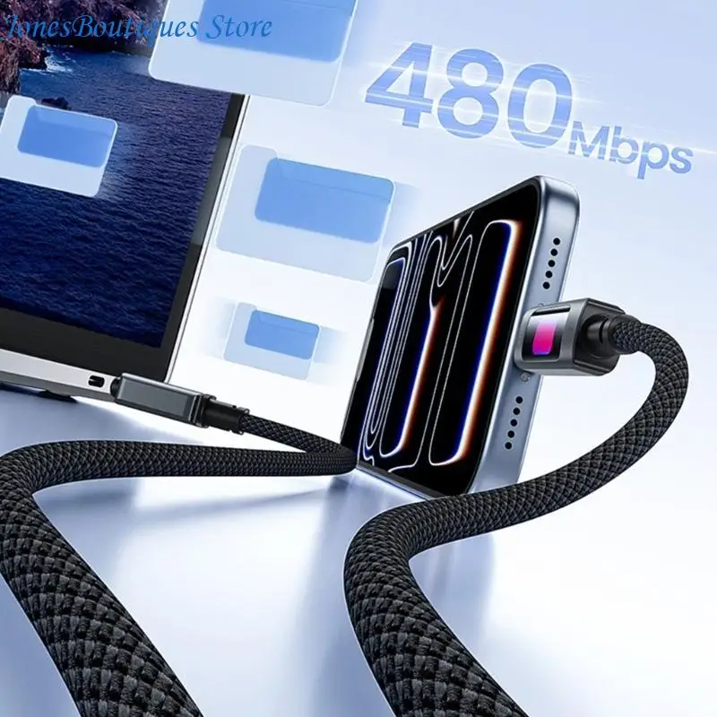 100W Fast Charging Robust Type C Data Cable Aluminum Alloy Construction for Smartphones Power Delivery W8KE