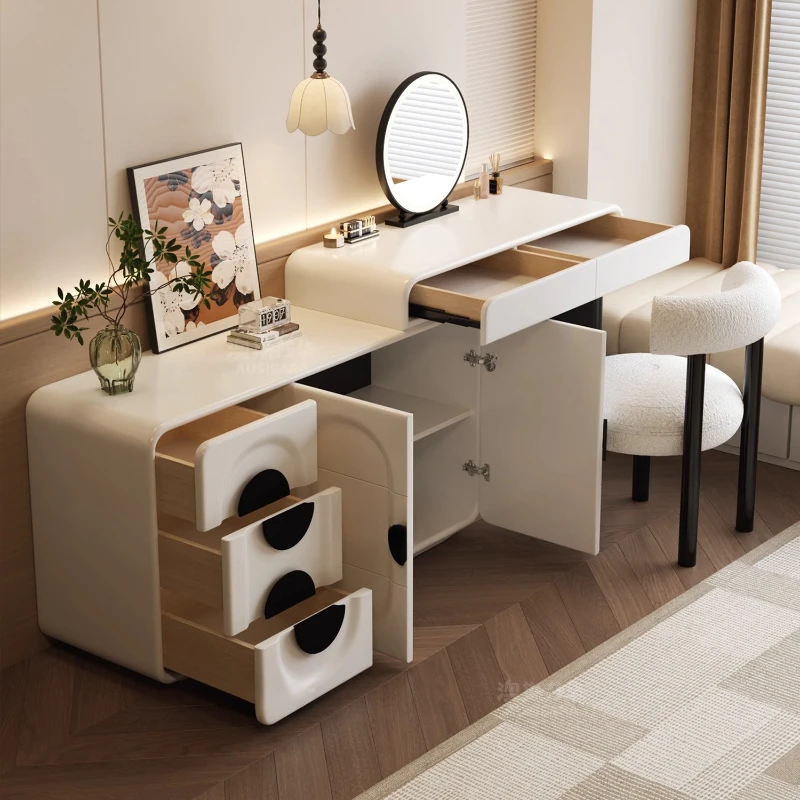 

# L Modern Design Dressing Table With Light And Mirror Minimally Comfortable Storage Locker Elegant Luxury Penteadeiras Furnitur