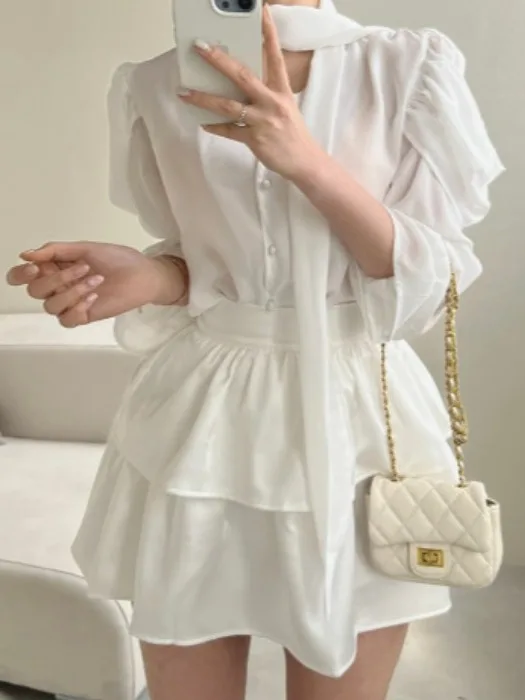 

Ele V-Ne Long Sve Women's irt Chic Hanging Nebone Exposure High-End Feeling Top Polyester Fiber Non-Sinkage