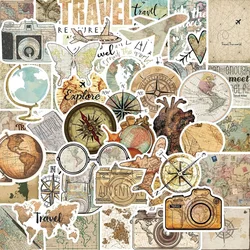 10/30/50 Uds. Mapa turístico Vintage pegatina adhesiva de PVC papelería estética para niños decoración DIY Scrapbooking suministros escolares