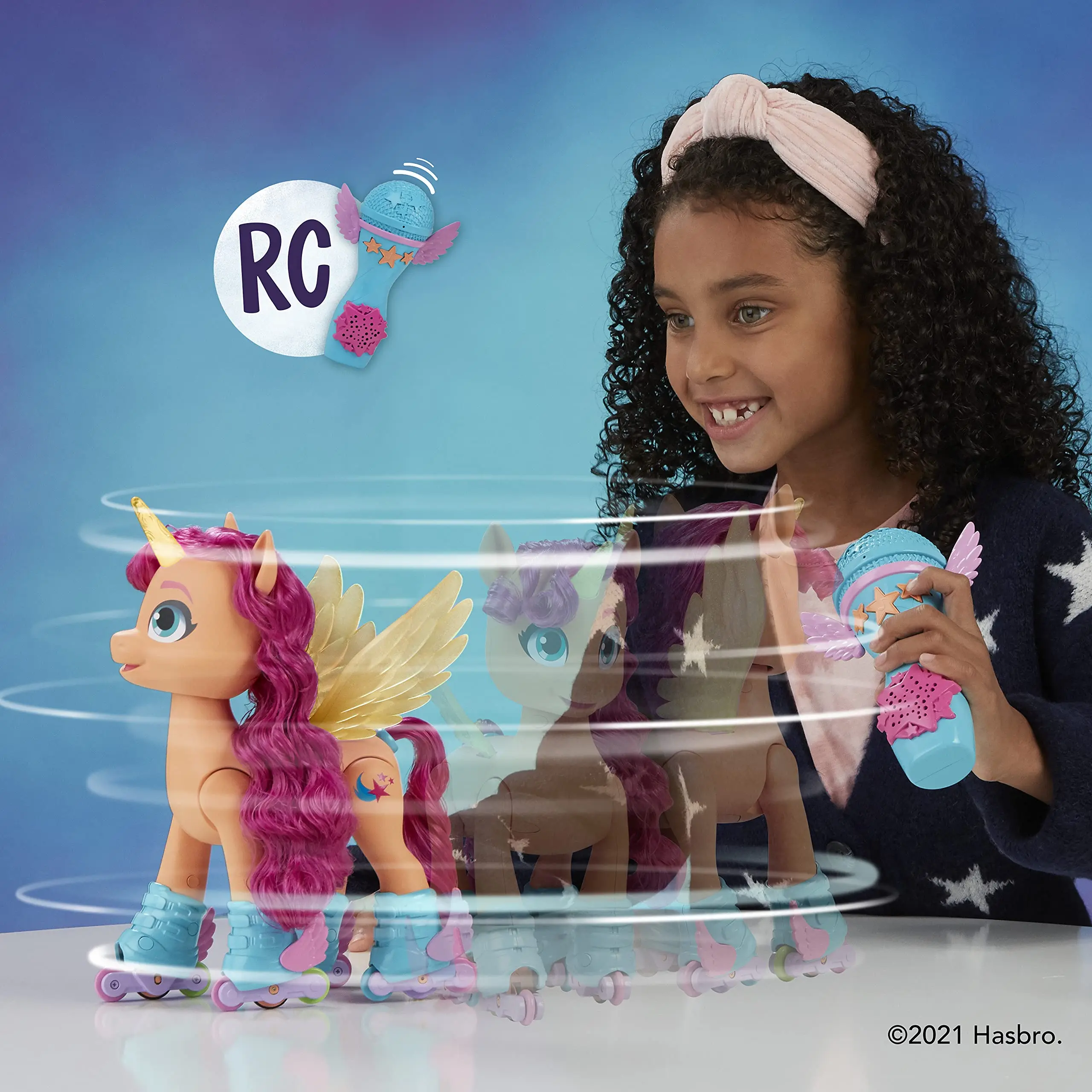 My Little Pony-set de juegos de nueva generación para niñas, juguetes de casa de juegos con micrófono, cantar, Skate, Sunny, Starscout, regalos de cumpleaños