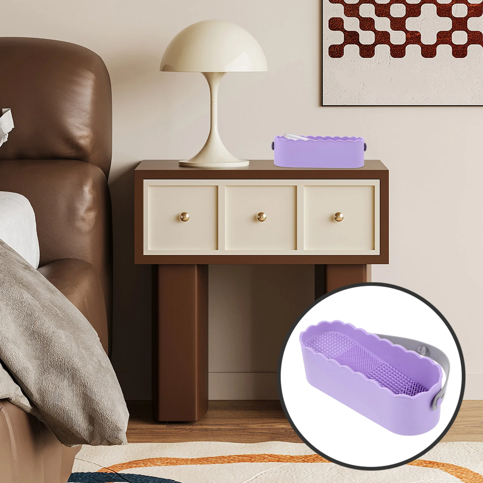 

Makeup Brush Cleaning Box Compact Portable Safe Material Brush Cleaner Holder for Women Makeup Tools Organizer Travel Use