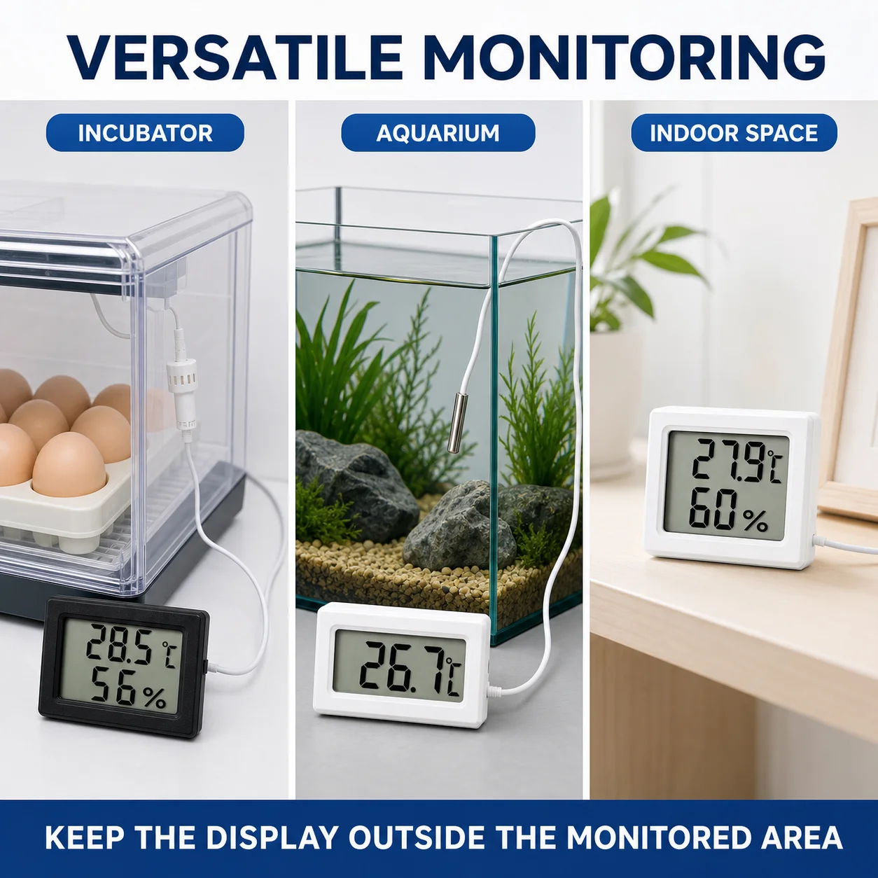 LCD Thermometer Hygrometer with Optional Probe