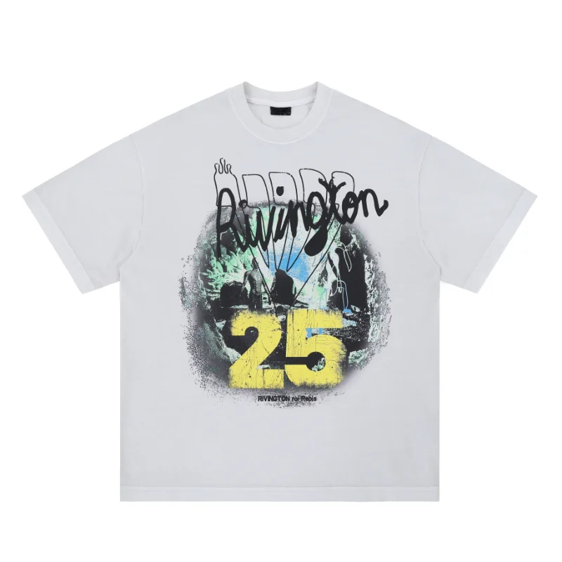 

SUPER WAY Printed Fashion T Shirt Men Grey T-shirts F-448#