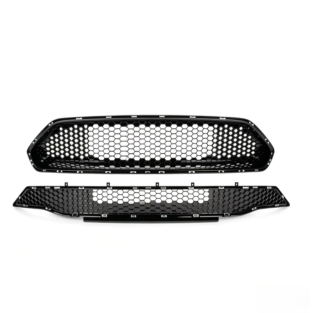 FOR Ford Mustang 2018-2023 Upper and Lower Grilles, Black Sporty Mesh Grille Package OE JR3Z-8200-AD/JR3Z-17K945-BA