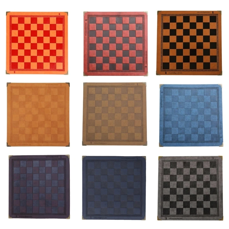 

Embossed Design PU Leather International Chess Board Game Mat Checker Chessboard