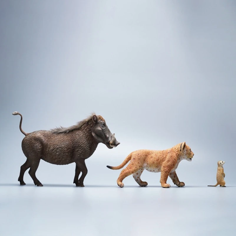 1/6 Little Lion Simba Warthog Simulation Animal Wild Boar Model Toy Ornament Peripheral Doll Figure