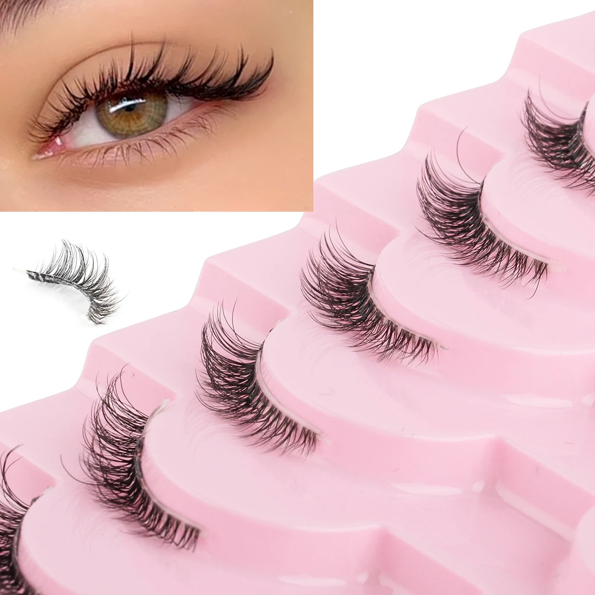 False Eyelashes 3/10Pairs Natural Long Cat Eye Half Lashes Makeup Fluffy Faux cils Handmade Mink Lashes Volume Eyelash Extension