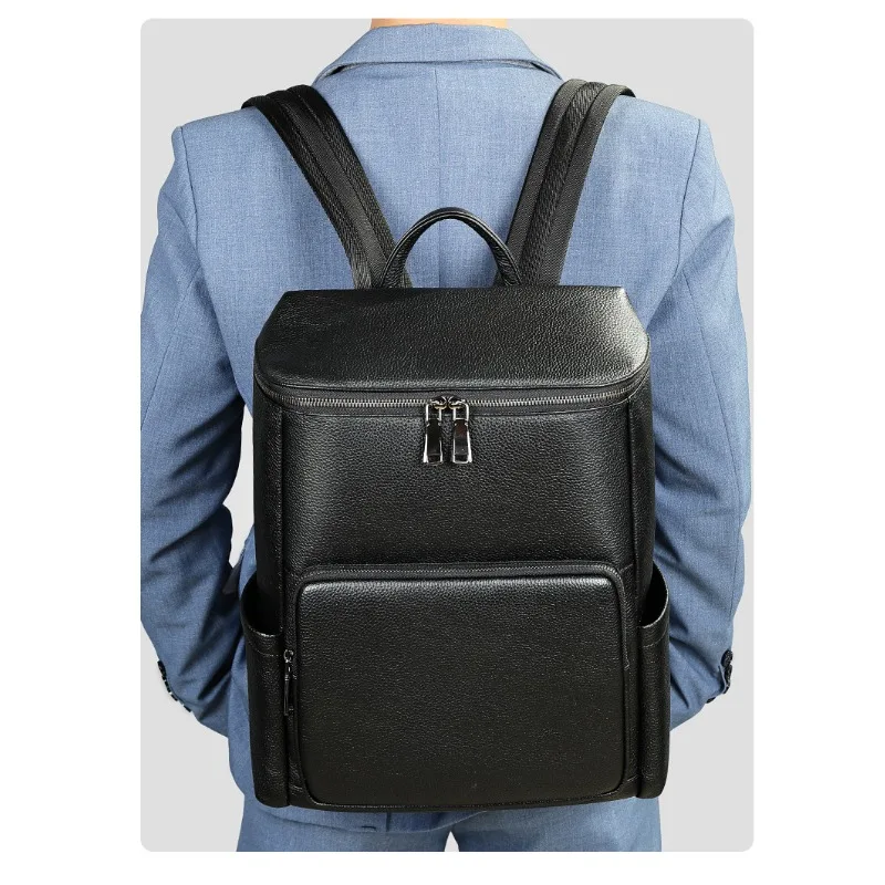 

Fashionable, personalized, cool men's leather backpack, high-end computer bag, trendy men's backpack, convenient and practical
