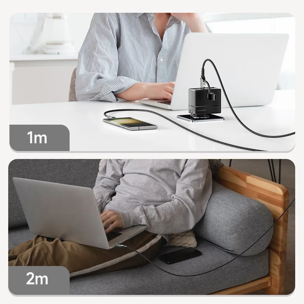 Toocki C타입 to C타입 케이블, 고속 충전 USB C to C 디스플레이 케이블, 맥북, 화웨이, 샤오미, 삼성 S23 용, 2 in 1, 240W PD 3.1A