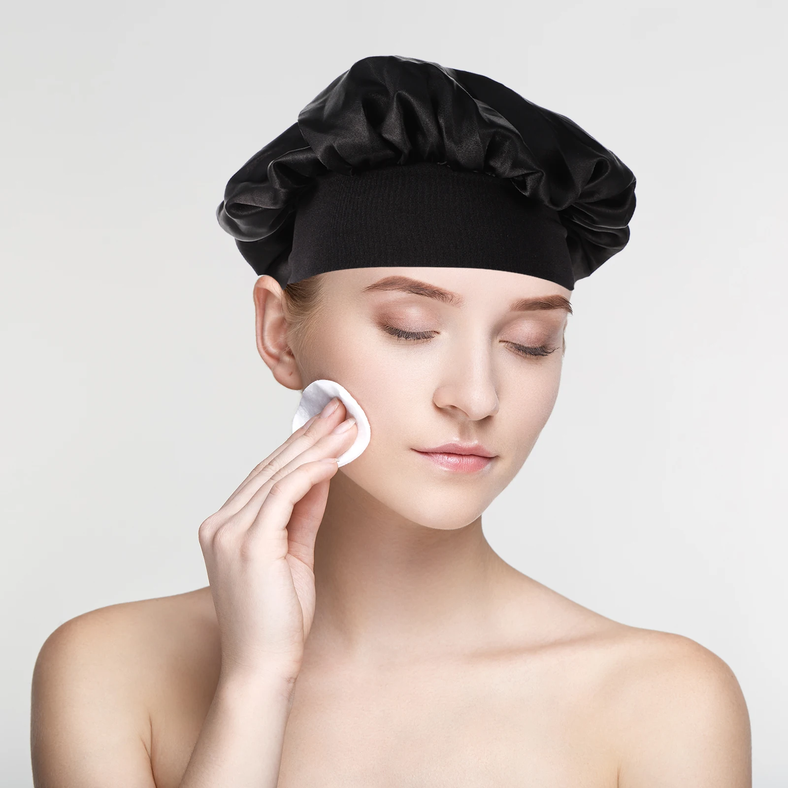 

2Pcs High Headb Sleep Cap Satin Night Night Head Cover Sleeping Cap Hat Bouffant Cover For Chemotherapy All Seasons