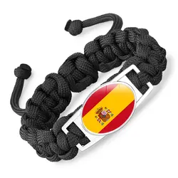 2024 European Cup Paracord Bracelet Adjustable With Country Flag Outdoor 7-Cord Rope Fashion Bracelet For Men Women