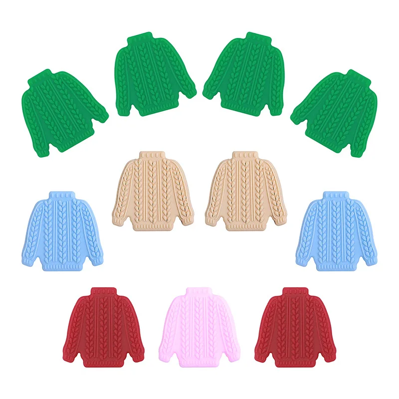 10 Uds. De cuentas de silicona para suéter, silicona de calidad alimentaria, Clips de cadena para chupete DIY para bebé, cuentas, juguetes para bebé recién nacido, accesorios de joyería