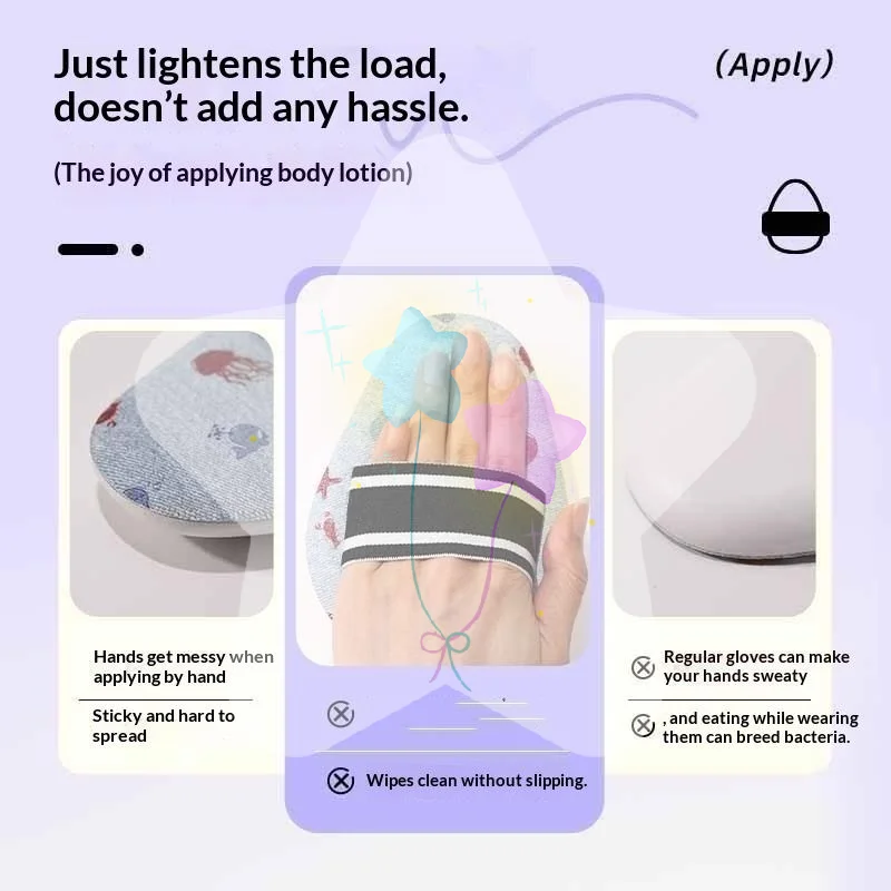 Wipe-Clean Teardrop Body Lotion Puff Large Soft Sunscreen Ointment Applicator for Women Travel Sun Protection