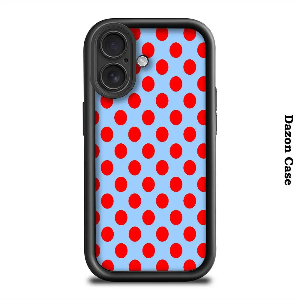 

Blue Red Dot Phone Case Black Frosted Case For IPhone 16 15 14 13 12 11 Pro Max Back Cover Cases