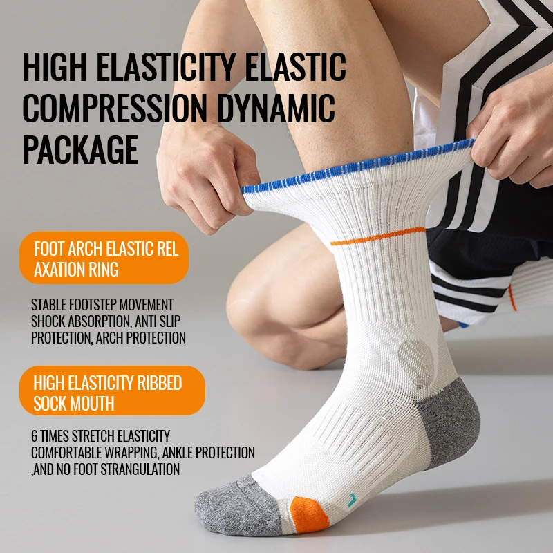 MiiOW Socks Men Cotton Long Sock Professional Elite Basketball Sock thickened Towel Bottom Sports Sock Hiking Running Stocking