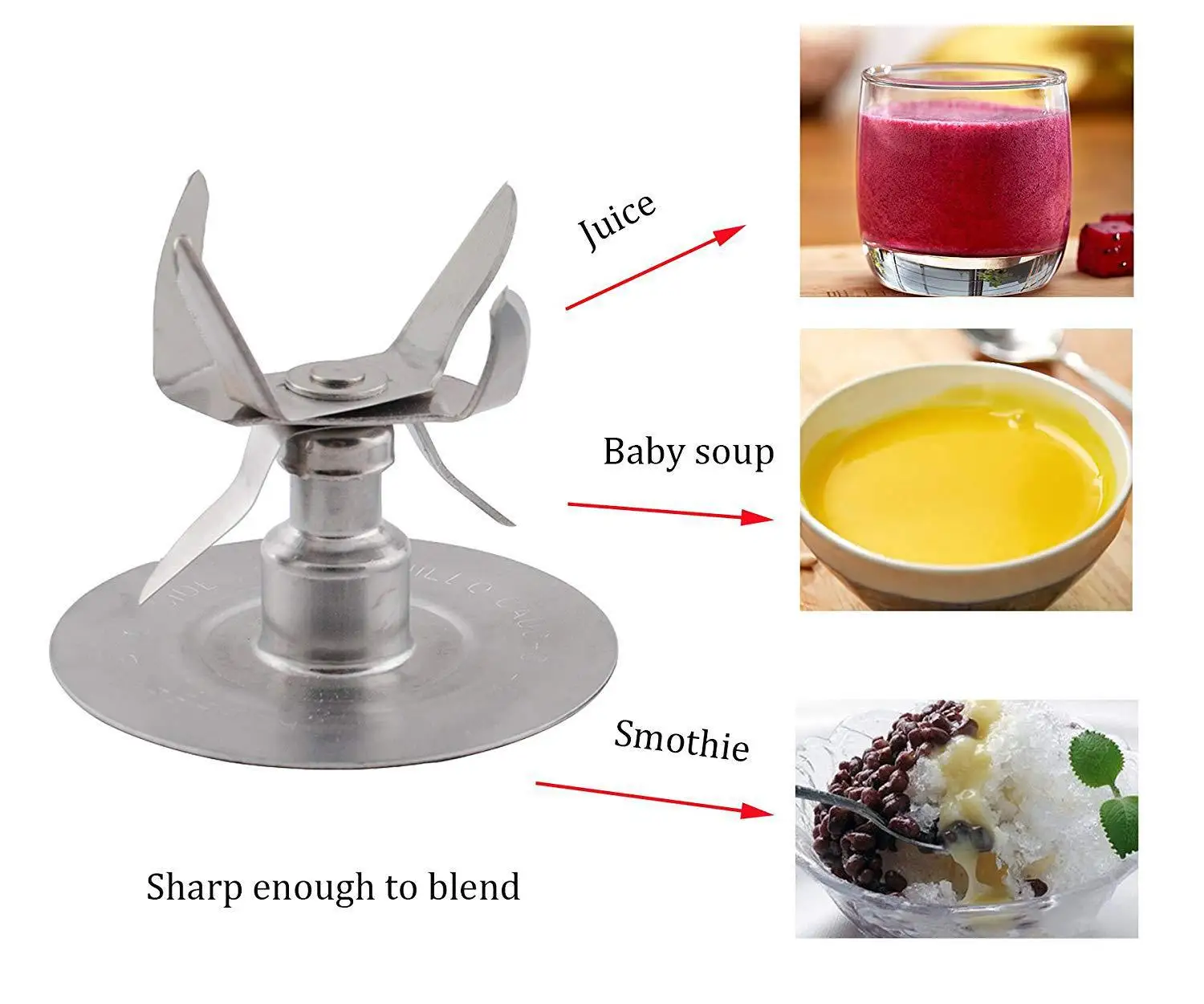 4 Leaf Blender Blade Compatible with Oster, Ice Juicer Mixer Replacement Knife Kitchen Accessory