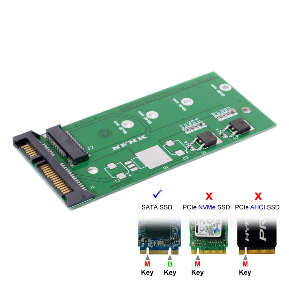 Cablec M2 NGFF ssd SATA3 ssd mengubah Sata adaptor kartu ekspansi SATA ke NGFF kapasitas tinggi daya tinggi B/M-KEY
