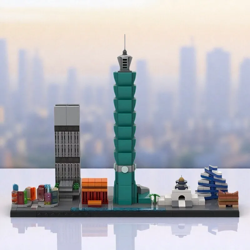 

MOC Famous Urban Architecture Taipei Skyline Building Blocks Model DIY Children's Puzzle Assembly Toys Adult Birthday Gift
