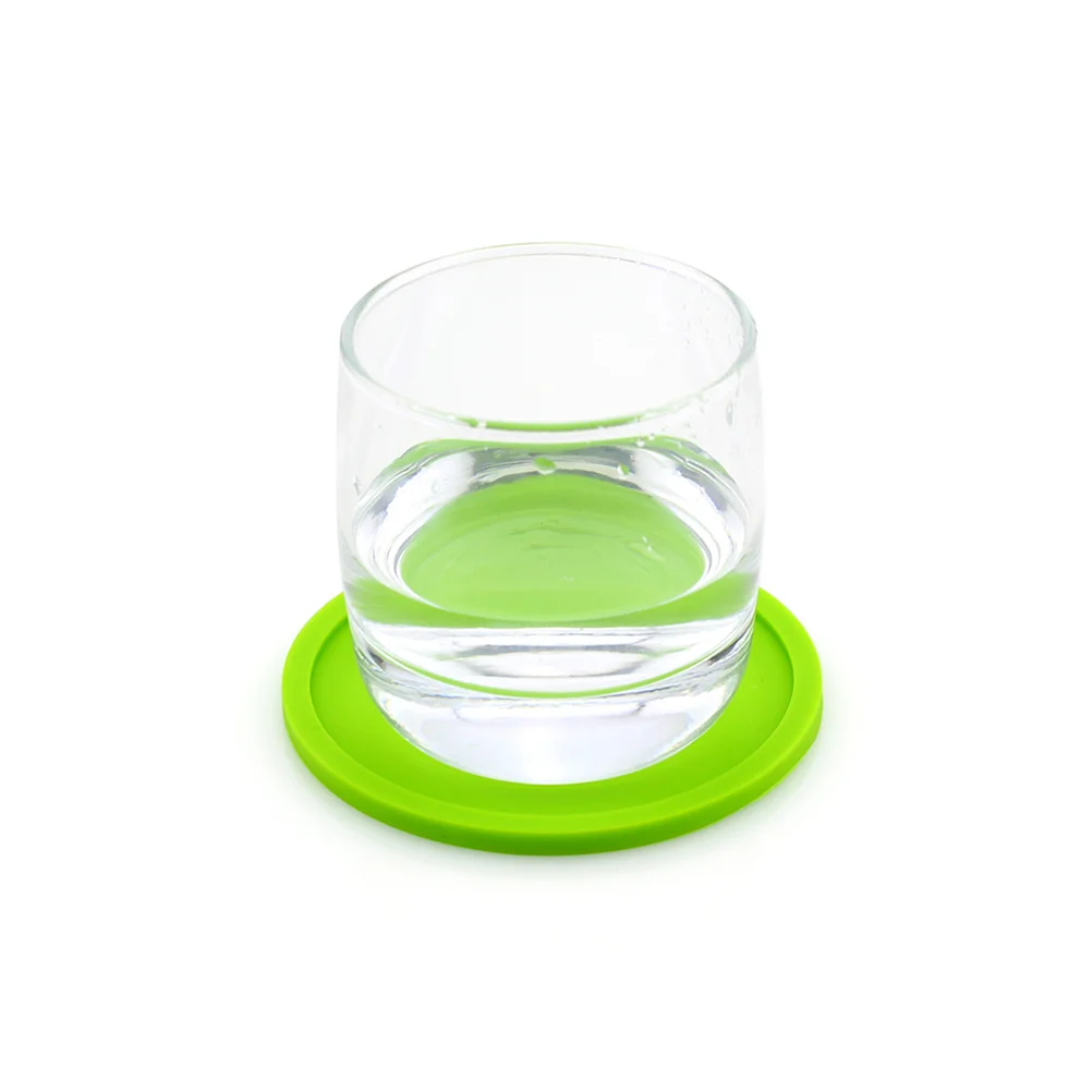 

5pcs Silicone Cup Coasters Food Grade Heat Resistant Non Slip Drink Mat For Home Tableware Use Mug Placemat Green