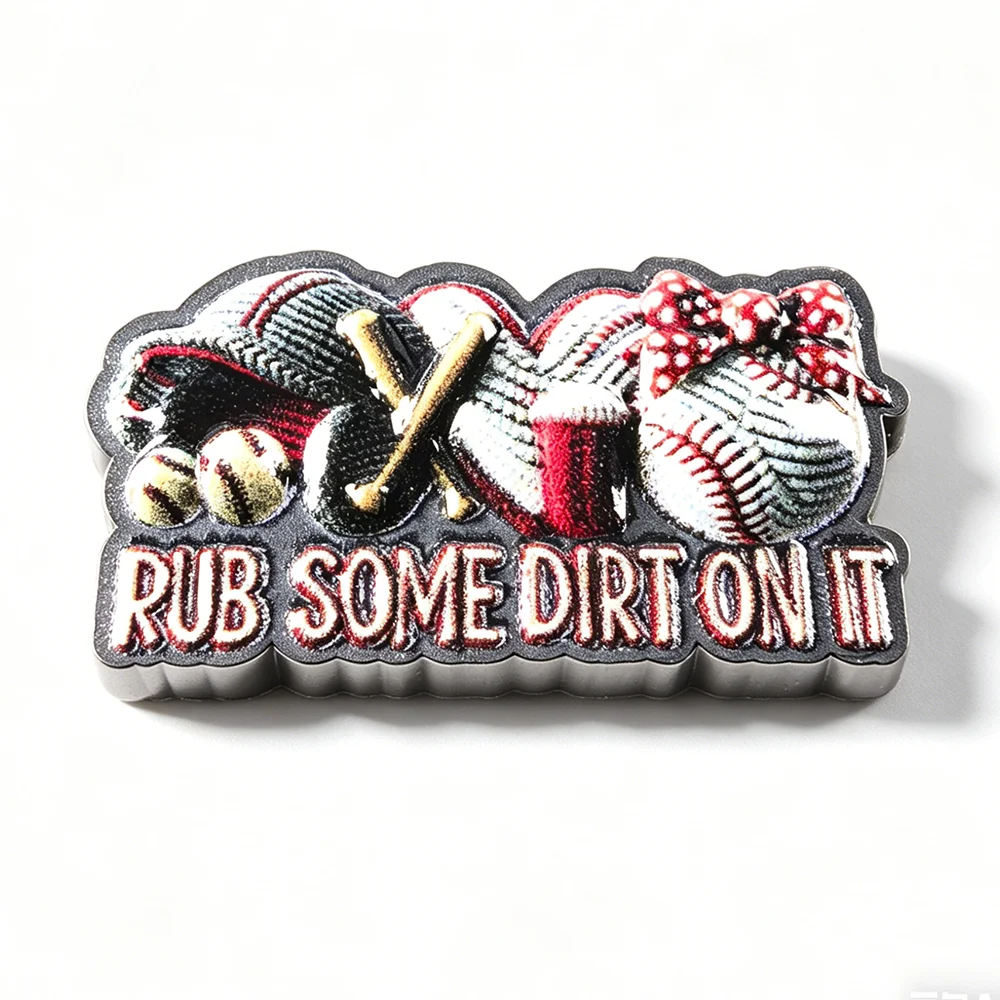 16pcs Baseball Shoe Charms Baseball MAMA PVC Clog Decoration Wristband Sandals Accessories Party Favors