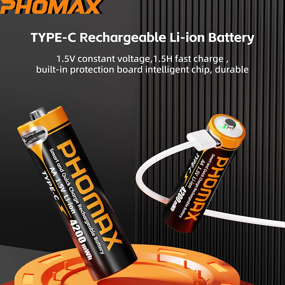 Phomax 1.5V AA AAA Rechargeable Lithium Batteries