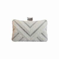 Mini double-sided size pearl embroidered bead large pearl buckle, hand-held dinner bag, diagonal cross bag