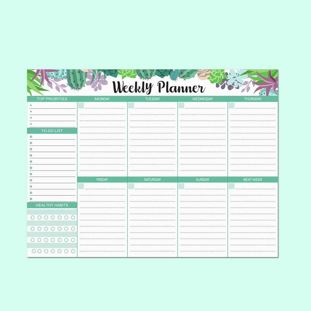 

Wide To Do Planner Weekly Planning Notepad A5 Notebook Planner Schedules Weekly Meal Planner Pad Stationery Undated