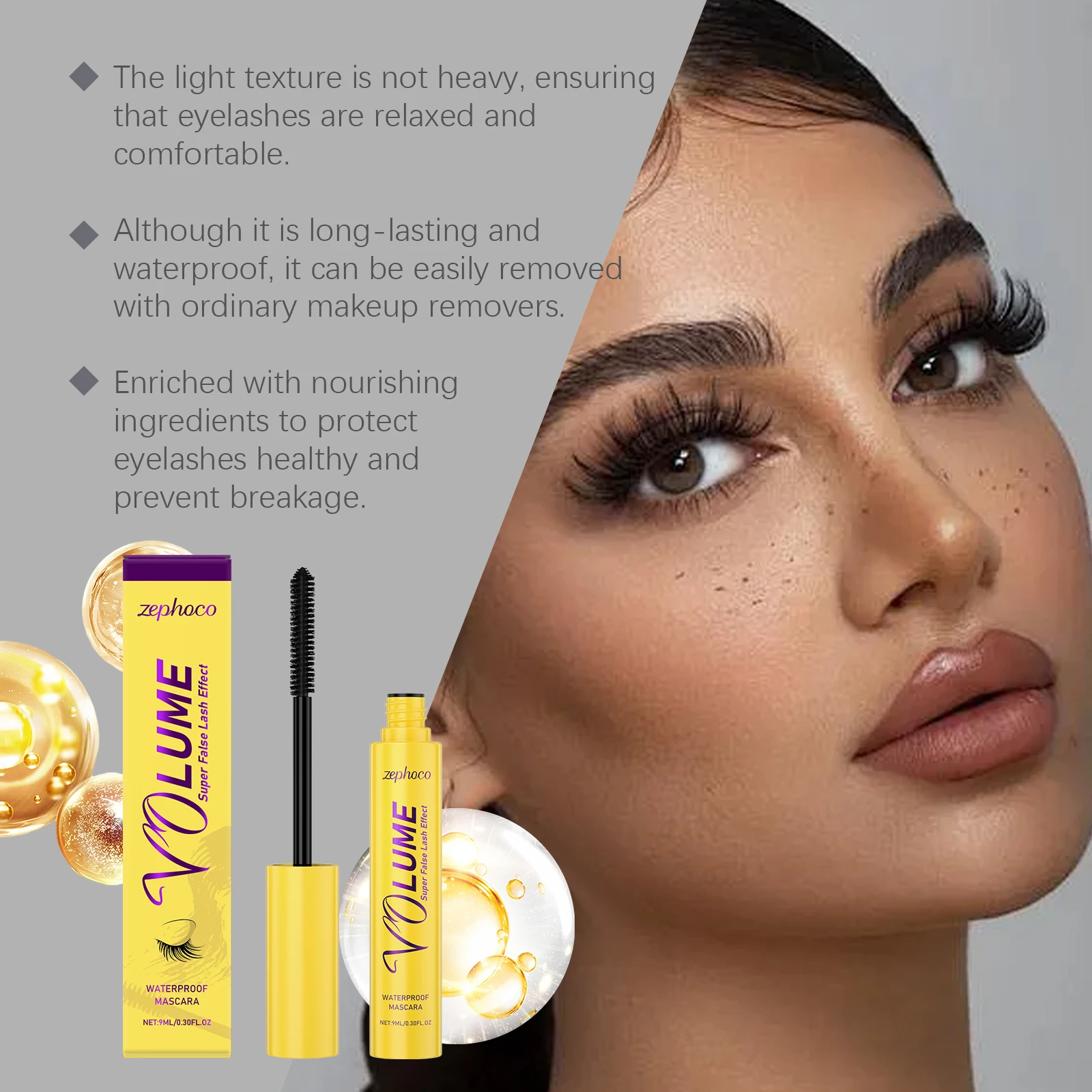 黒マスカラ ボリュームアップとカール 自然な外観 汚れ防止 防水 日常着用 完璧なまつげ 長持ち 簡単に除去可能