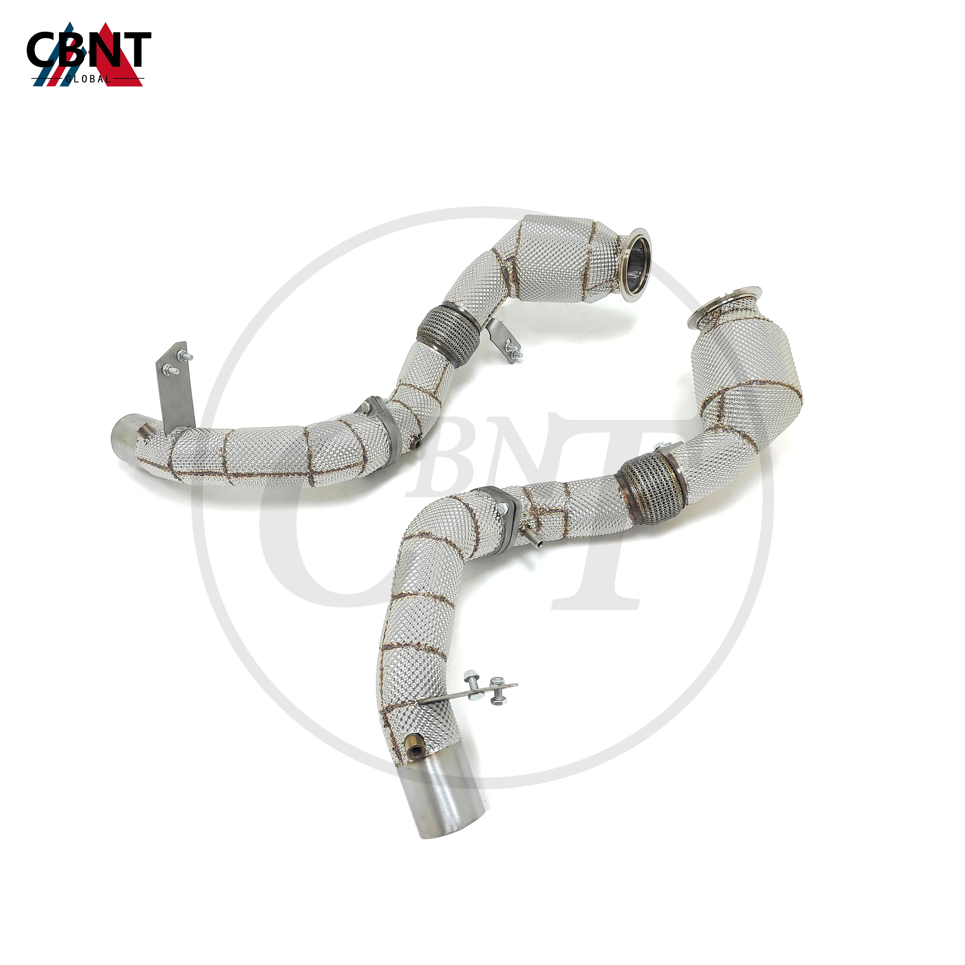 

CBNT Exhaust Header with Catalytic Converter for BMW M850i 750i G12 Downpipe with Heat Shield Tuning SS304 Quality Exhaust-pipe