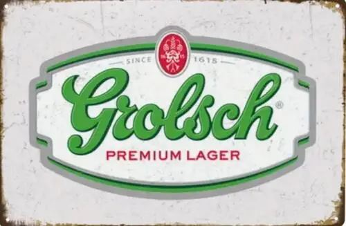 GROLSCH. Letrero Metálico de Cerveza GROLSCH, Decoración para Bar, Regalo para Hombre, Letrero de Holanda
