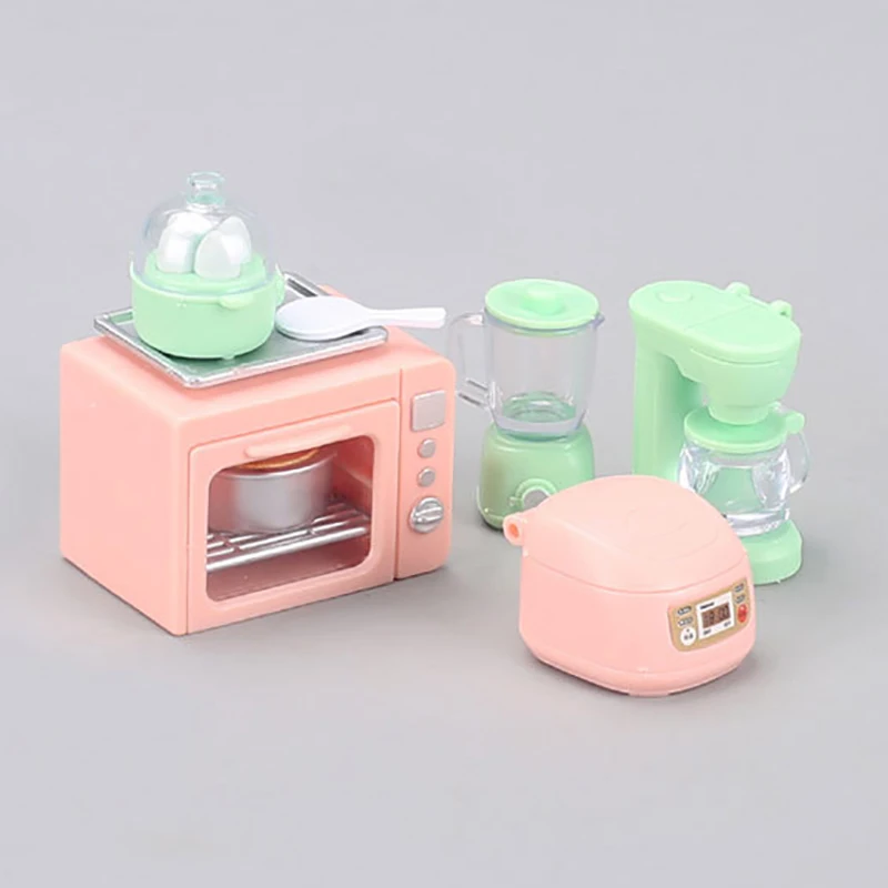 Mini Rice Cooker Oven Juicer Egg Steamer Model Dollhouse Miniature Kitchen Appliances For Doll Accessories Mini Playhouse Toy