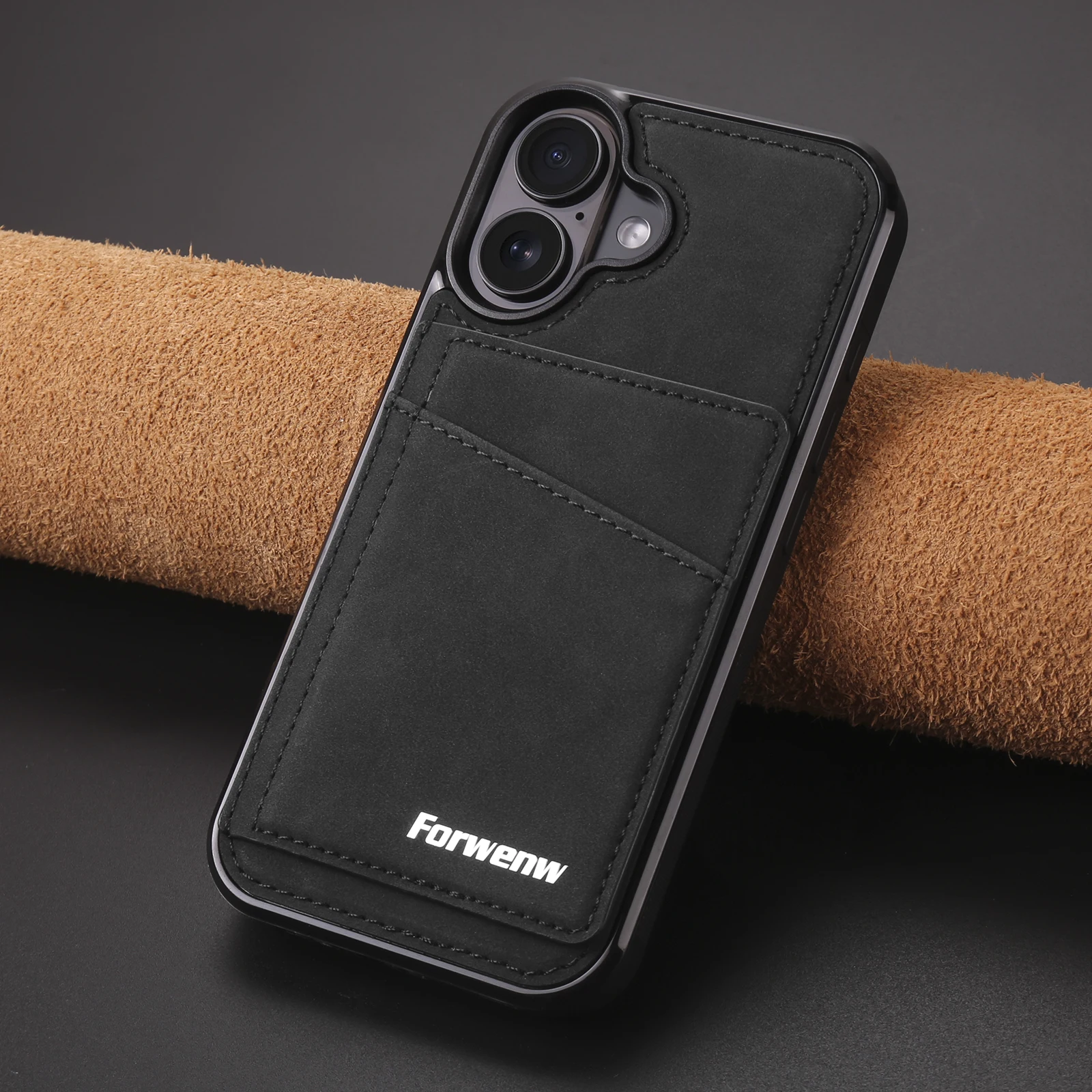 Business Flip Lederhülle für iPhone 18 17 Air 16E 17E 16 15 14 13 12 11 Pro Max Plus Mini mit integrierter Kartenfunktion und Geldbörse – Detail 11